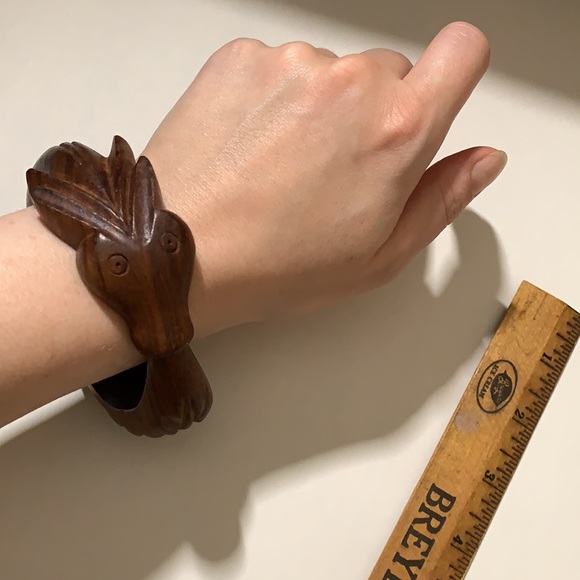 Vintage Hand-carved Wood Ouroboros Luck Dragon - Picture 2 of 10